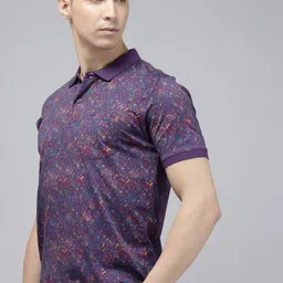 ColorPlus Ethnic Printed Polo Collar Pure Cotton Pockets T-shirt-picture-36