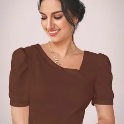 Dream Beauty Fashion Solid V-Neck Puff Sleeve Top-picture-40