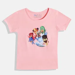 Eteenz Girls PJ Masks Printed Pure Cotton T-shirt-picture-29