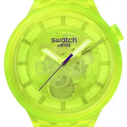 Swatch Yellow Joy Unisex Printed Dial & Ceramic Straps Analogue Watch SB05J103 image 3