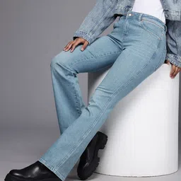NEXT Women Flared Low-Rise Light Fade Stretchable Jeans-picture-28