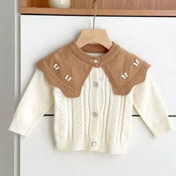 LULU & SKY Girls Cable Knit Cardigan with Applique Detail-picture-42