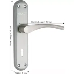 Atom Iron, Stainless Steel, Brass Silver Door Handle Lock Set, InnovaLegend-2 image 4