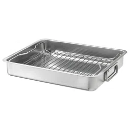 ikea koncis Roasting tin with grill rack, stainless steel, 40x32 cm-picture-15
