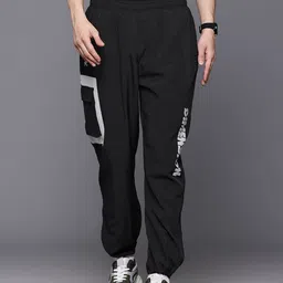 HRX by Hrithik Roshan Typography Print Detail Relaxed Fit Cargo Style Lifestyle Joggers image 1