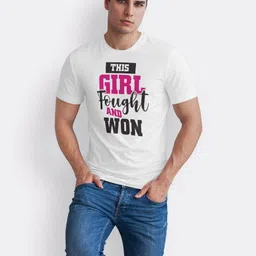Seekbuylove Men Bio Finish This Girl Fought And Won Round Neck Pure Cotton T-shirt image 3