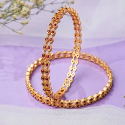 Niscka Set Of 24k Gold-Plated Stone-Studded Bangles image 2