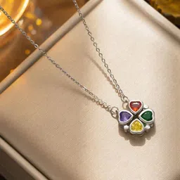 Thrillz Silver-Plated Cubic Zirconia Studded Necklace-picture-19