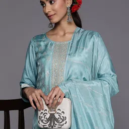 Libas Women Ethnic Motifs Embroidered Sequinned Kurta With Trousers & With Dupatta-picture-21