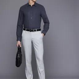 Louis Philippe Classic Fit Linen Cotton Formal Shirt image 4