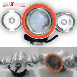 AllExtreme EXU12O2 U12 CREE LED Fog Light Strobe Waterproof Work Lamp with Hi/Lo Beam and Red & Blue Ring for Motorcycle and Car (30W, Red, Blue & White Light, 2 PCS)-image-1