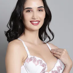 MAKCLAN Floral Bra Medium Coverage Underwired Lightly Padded image 3