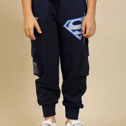 Kids Ville Boys Superman Printed Mid Rise Joggers-picture-1