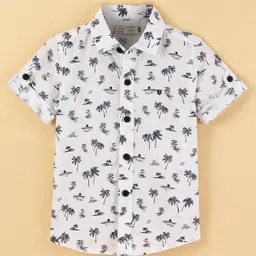 JASH KIDS Half Sleeves Shirt Tropical Print - White-image-52