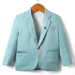 Rikidoos Full Sleeves Solid Blazer - Sea Green-picture-12