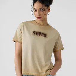 The Souled Store Women Typography Printed Round Neck Cotton T-shirt-picture-49