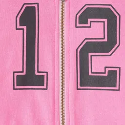 Ed-a-Mamma Sustainable Cotton Full Sleeves Jacket Text Print - Pink image 3
