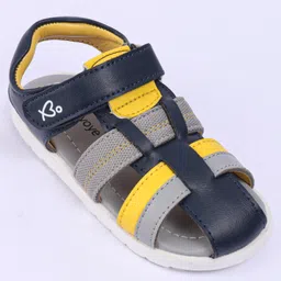 Babyoye Sandals With Velcro Closure- Navy Blue & Grey image 3