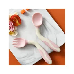 MOMISY Baby Infant Bendable Fork and Spoon Set - Pink image 5