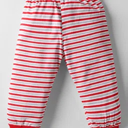 OHMS Single Jersey Knit Full Length Lounge Pants with Stripes & Dino Print Pack of 3 - Red White & Olive Green image 5