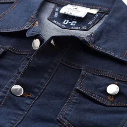 Aarika Solid Denim Jacket with Typography Detail image 4