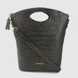 Hidesign Olive Green Textured Leather Sling Bag-picture-39