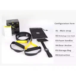 FreshDcart Unisex Portable Home Gym Suspension Body Trainer Exercise Kit Band with Door Anchor and Wall Mount Portable Set, FDCTRX1 image 4