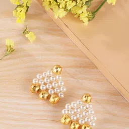 corsica DressBerry Gold-Plated Pearls Beaded Spherical Shaped Drop Earrings-picture-11