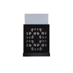 Gojeeva Black & White Textured Contemporary Wooden Rectangle Shaped Wall Lamp image 2
