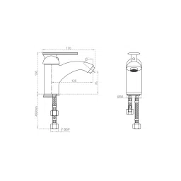 CERA Titanium Basin Mixer Bathroom Faucet - F1003451 image 2