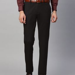 Blackberrys Men Black B-95 Slim Fit Self Design Formal Trousers-picture-10