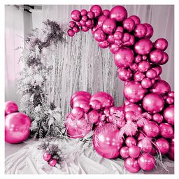 Bubble Trouble Pink Metallic Chrome Balloons With Shiny Surface For Birthdays - Pack of 50-picture-13