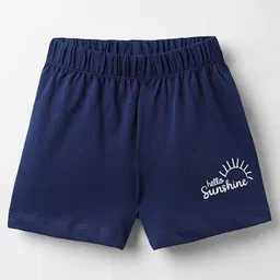 kookie kids india Kookie Kids Single Jersey Knit Mid Thigh Shorts With Hello Sunshine Print - Navy Blue-picture-36