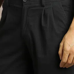 Louis Philippe Men Regular Fit Low-Rise Cotton Pleated Formal Trousers image 5