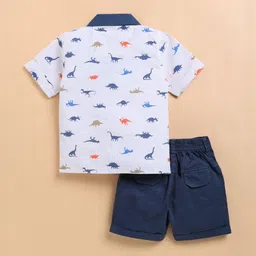 LITTLE COLLARS Boys Printed Short Sleeves Pure Cotton Shirt with Shorts image 5