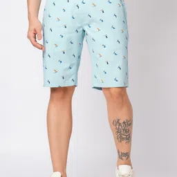 Mast & Harbour Men Printed Slim Fit Shorts image 1
