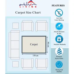 Athom Living Premium Anti Skid Carpet  - Multicolour image 4