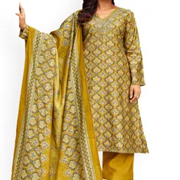 DRAVINAM Trends Embroidered Unstitched Dress Material-picture-29