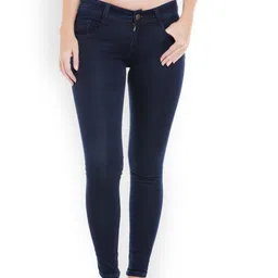 High Star Women Blue Slim Fit Mid-Rise Clean Look Stretchable Jeans-picture-25