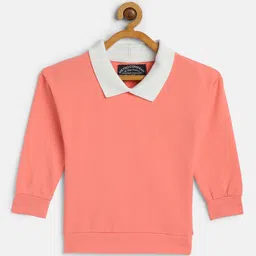 METRO KIDS COMPANY Girls Peach-Coloured Cotton Sweatshirt-picture-36