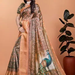 Eecoo Ethnic Motifs Silk Blend Handloom Saree image 4