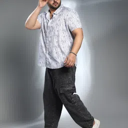 Instafab Plus Size Men Comfort Abstract Printed Pure Cotton Casual Shirt image 3