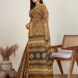 Jevi Prints Floral Printed Pure Cotton Saree image 2