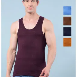 RKG Pack Of 5 Cotton Scoop Neck Basic Gym Vests-image-18