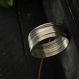 JOHARKAMAL Women Set Of 12 Silver-Plated Oxidised Bangles-picture-32