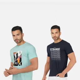 GLOBAL NOMAD Men 2 Printed Bio Finish Applique T-shirt image 3