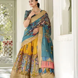 Aavisa Queency Printed Ready to Wear Lehenga & Unstitched Blouse With Dupatta image 4