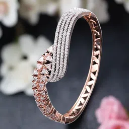 Jazz and Sizzle Women Brass Rose Gold-Plated Bangle-Style Bracelet-image-12