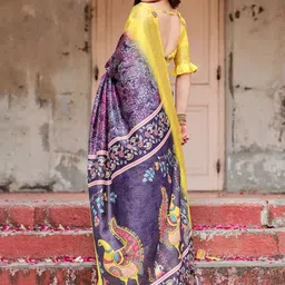 ALMAARI FASHION Ethnic Motifs Printed Jamdani Saree image 5