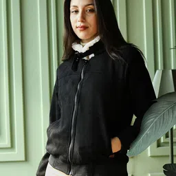 Campus Sutra Lightweight Spread Collar Long Sleeves Bomber With Patchwork Jacket image 3